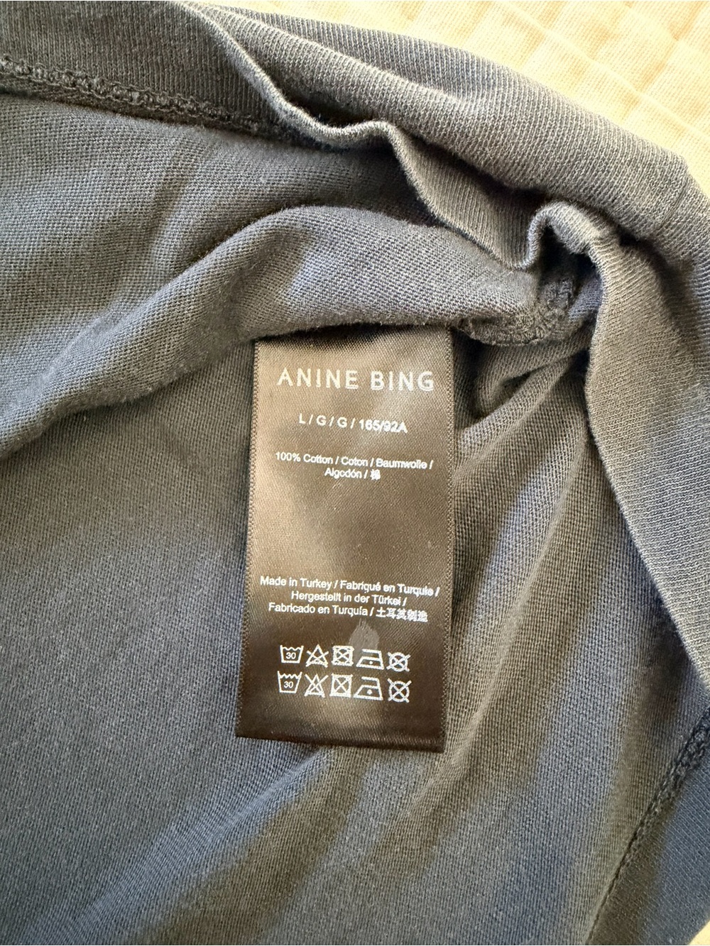 Anine Bing Washed Charcoal Collegiate Leopard Avi Tee - Picture 5 of 6